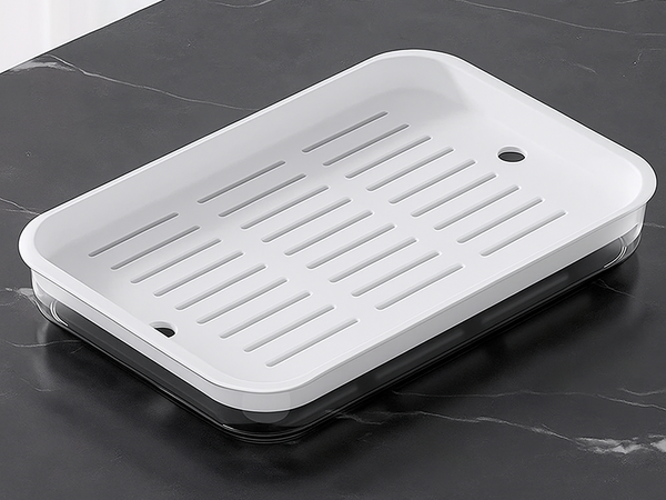 Two-layer kitchen tray drining rack for dishes vegetables fruit plastic