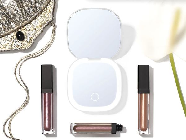 Make-up zrcátko s led osvětlením skládací x5 pro cestovní tašku