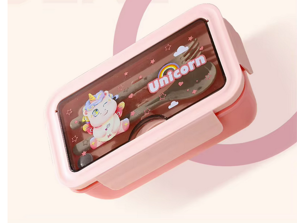 Lunchbox śniadaniówka pojemnik na śniadanie do szkoły przegródki sztućce