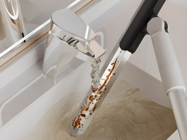 Ūdens noņemšanas rīks grīdām, logiem un spoguļiem ar garu teleskopisko kātu