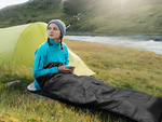 TOURIST MUMMY SLEEPING BAG WITH COVER LEKK WARM CAMPING BIVOUAC BLACK