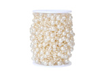 Perlas blancas perlas de araña árbol de navidad cadena de cuentas carrete 10mm 5m