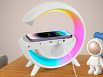 Lampe led rgb gaming chargeur induction haut-parleur réveil radio horloge