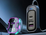 Bluetooth autós adóvevő fm 3x usb c típusú adapter töltő