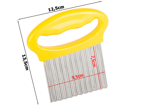 Corrugated knife for chips vegetable cutter