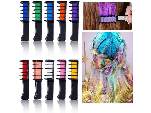 Crayon de teinture lavable pour cheveux 10pcs