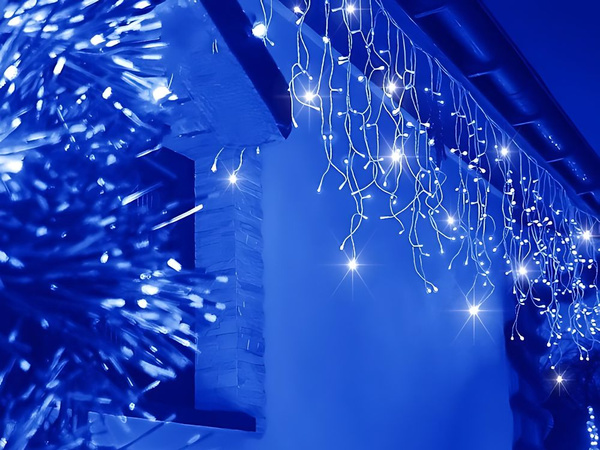 Rideau lumineux guirlande de noël décoration 300 led froid ip44