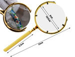 Reading magnifying glass manual magnifying glass gold magnification 6x