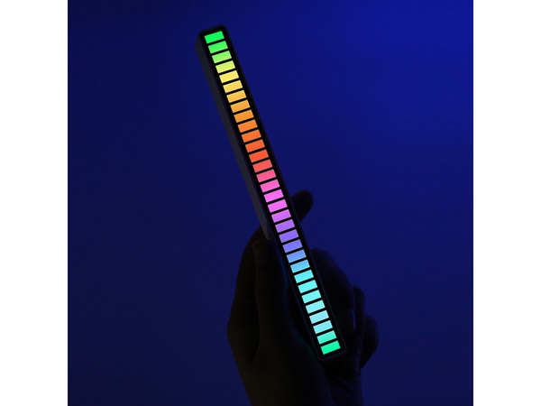 Usb led diodai garso atsakas daugiaspalvė neoninė rgb led juosta mirksi 18 režimų
