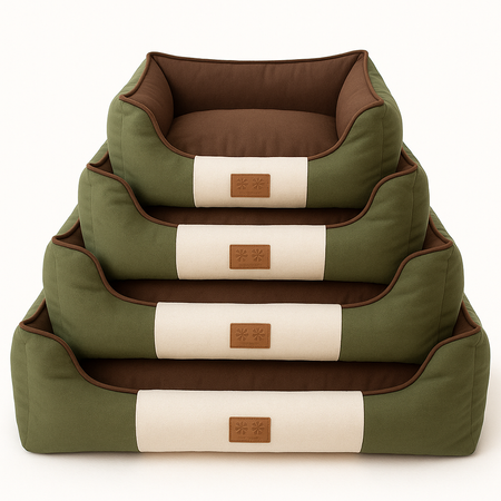 RECTANGULAR PET BED M GREEN (30)