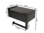 Suport hârtie igienică cu raft suport șervețel negru loft wc