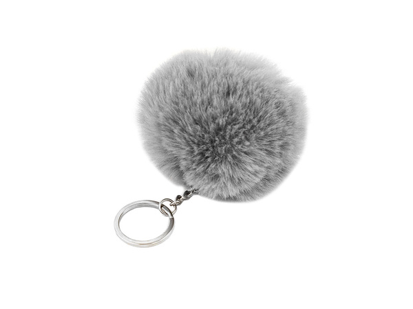 Key ring pendant bag pompon fur tinsel for handbags