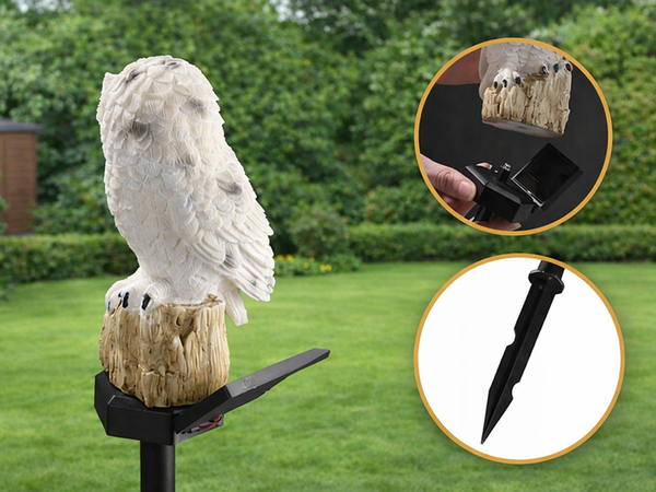 SOLAR LED LAMP OWL GARDEN LARGE STAKE-IN LAMP GARDEN DECORATION