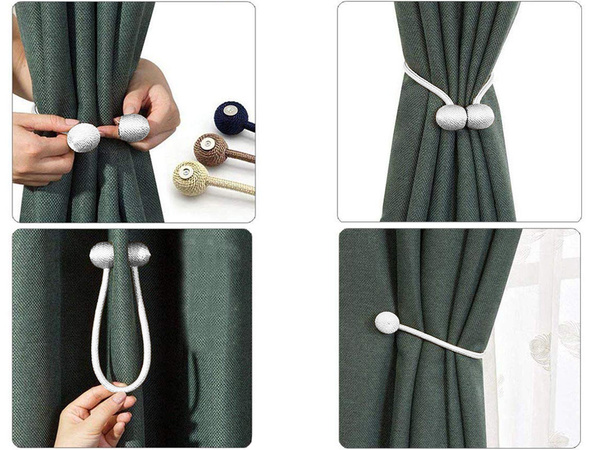 Decorative clips for curtains magnetically strong
