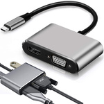 Adapter usb-c hdmi 4k vga hub usb 3.0 usb-c tápegység adapterre