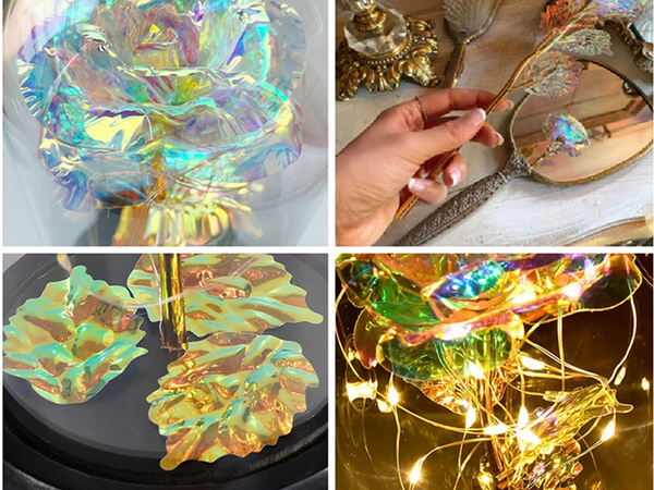 Igavene roos klaasist kingitus viinud helendav klaasist kast naiste puhul