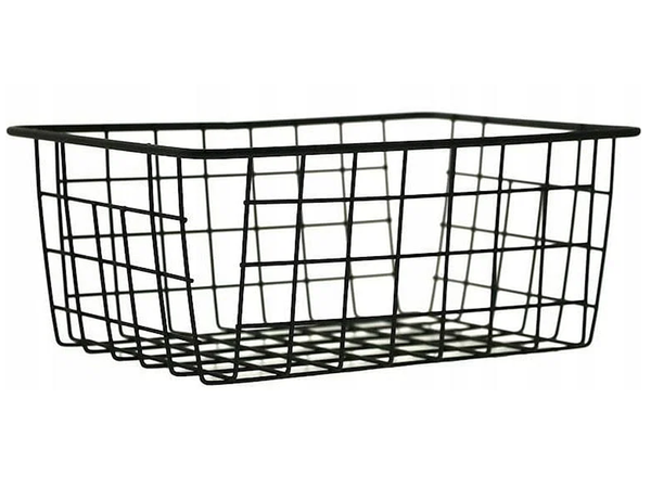 Cesta organizadora de alambre metálico loft para cocina cesta de fruta negra grande