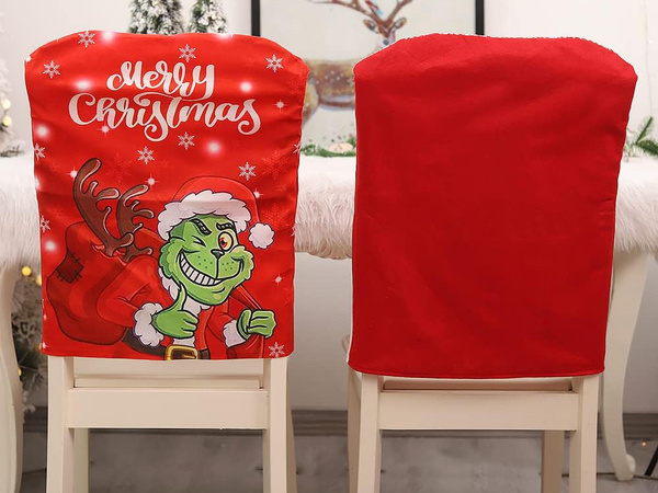 Festlicher stuhlbezug dekorativ universal grinch für rückenlehne