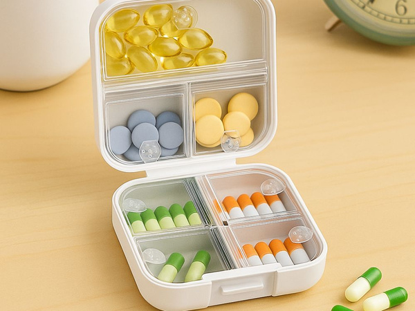 Conținător de medicamente organizator de comprimate 7 compartimente cutie de călătorie