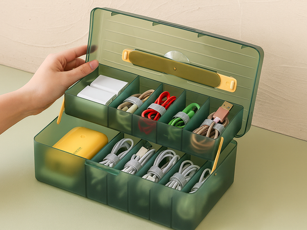 Органайзер для кабелей и зарядных устройств электроники ящик для рыбалки