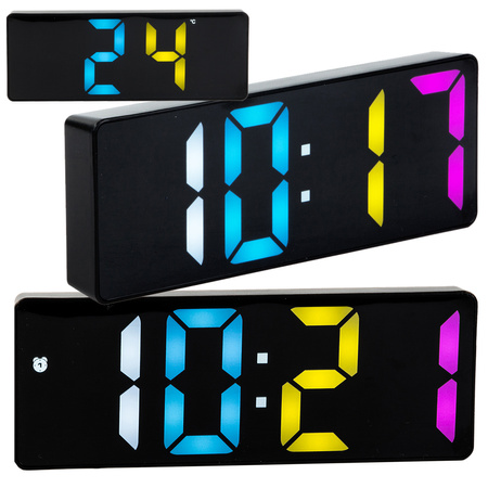 DESPERTADOR DIGITAL TERMÓMETRO ELECTRÓNICO COLOR ALARMA FECHA SNOOZE