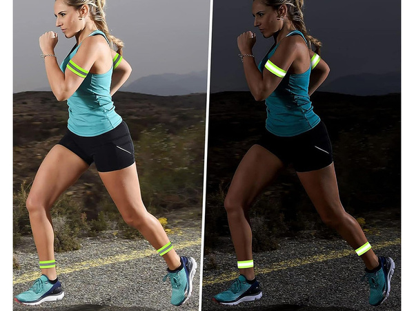 bande réfléchissante pour les yeux bracelet flexible jaune 2pcs