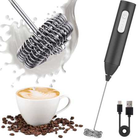 Espumador de leche para café, batidora manual, mini batidora eléctrica, 3 modos