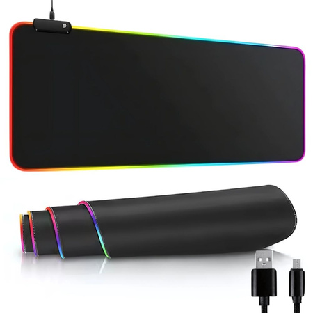 Gaming pad iluminado rgb xl 80x30 bajo ratón teclado usb