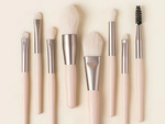 Set de 8 pinceles profesionales para maquillaje de ojos cejas con estuche cosmético