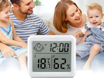 Teplomer vlhkomer hodiny elektronický kalendár vnútorný bezdrôtový