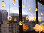 Lumini cortina festive ghirlanda bauble decorare 138 condus cald culoare ip44