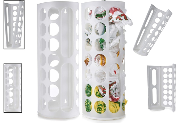 Organisateur de sacs plastiques universel blanc pour sacs plastiques