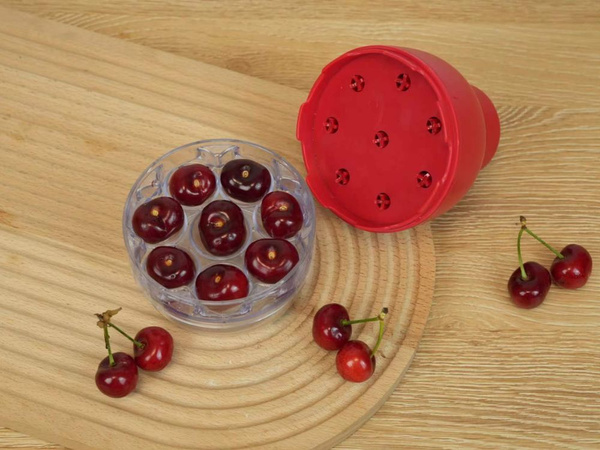 Dénoyauteur pour cerises, cerises noires et olives avec récipient, presse-noyaux manuel
