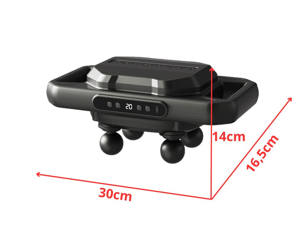 Erőteljes testmasszírozó 4 fej 20 erősségi szint + 6 impulzus üzemmód usb