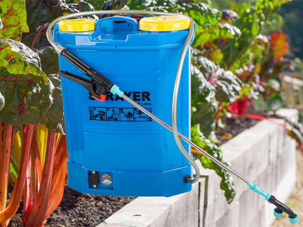 АККУМУЛЯТОРНЫЙ РАНЦЕВЫЙ ОПРЫСКИВАТЕЛЬ САДОВЫЙ С ДЛИННЫМ КОПЬЕМ 16 Л