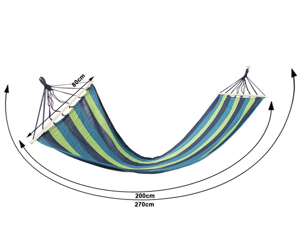 Garden hammock reinforced striped coloured wood rocker swing 200 x 80