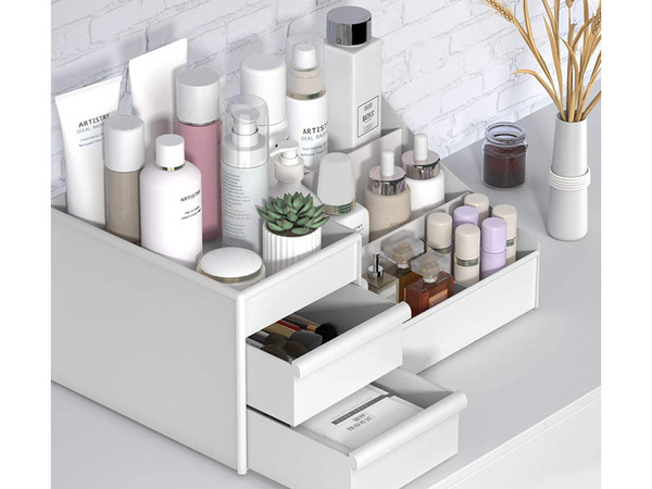Coffret cosmétique organisateur de bijoux avec deux tiroirs