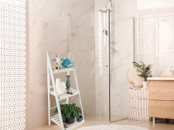 Dřevěný stojící záhonový žebřík tři police police na rostliny