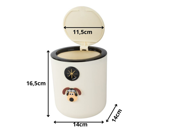 Mini cesto de basura perro para habitación infantil 2l click pequeño práctico