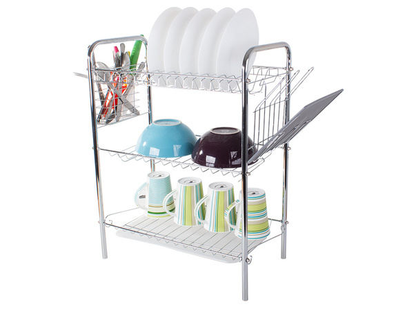 Dreistufiges trockengestell küchenabtropffläche