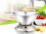 Electronic kitchen scale digital with bowl 5kg lcd silver metal