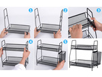 Kitchen shelf loft kitchen organiser two-storey stand with basket