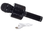 Mikrofon bezprzewodowy bluetooth głośnik karaoke okrągły z etui różne tryby