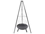 Cheminée de jardin grand trépied grille grill suspendue cheminée charbon