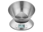 Balanza de cocina electrónica digital con bol 5kg lcd metal plateado