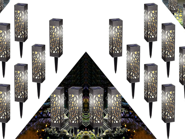 Zahradní lampa solární dekorativní sada 4 kusů soumrakový senzor