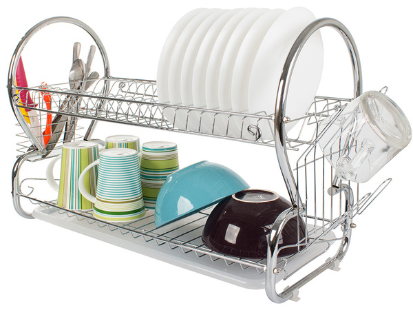 Égouttoir à deux étages mixeur sur socle sèche-linge