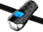 Front rear led bicycle lamp km counter horn loud bell 3in1