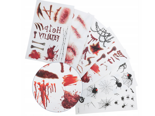 Tatuaje halloween fals realist lavabil temporar deghizare sânge