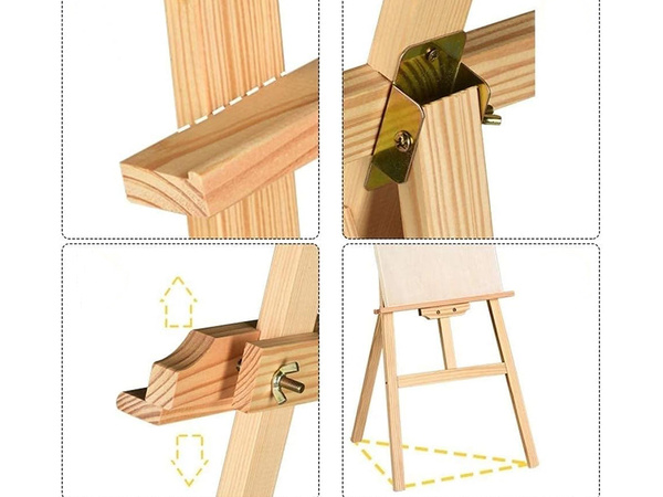 Gran caballete de madera para pintar al aire libre para niños y adultos